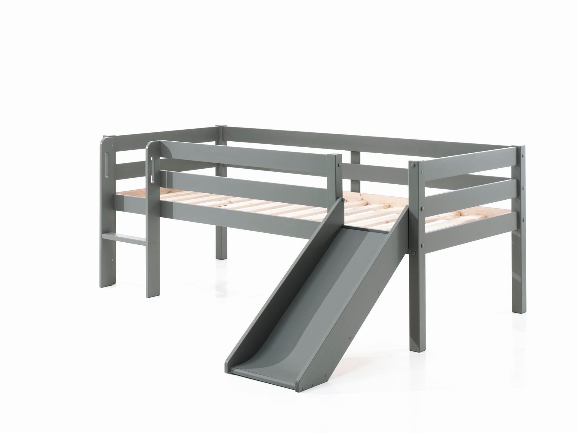 KOJENBETT mit Rutsche Karolina 208x83x175 aus Massivholz in Grau - Grau, Holz (90/200cm) - 58aufmkessel