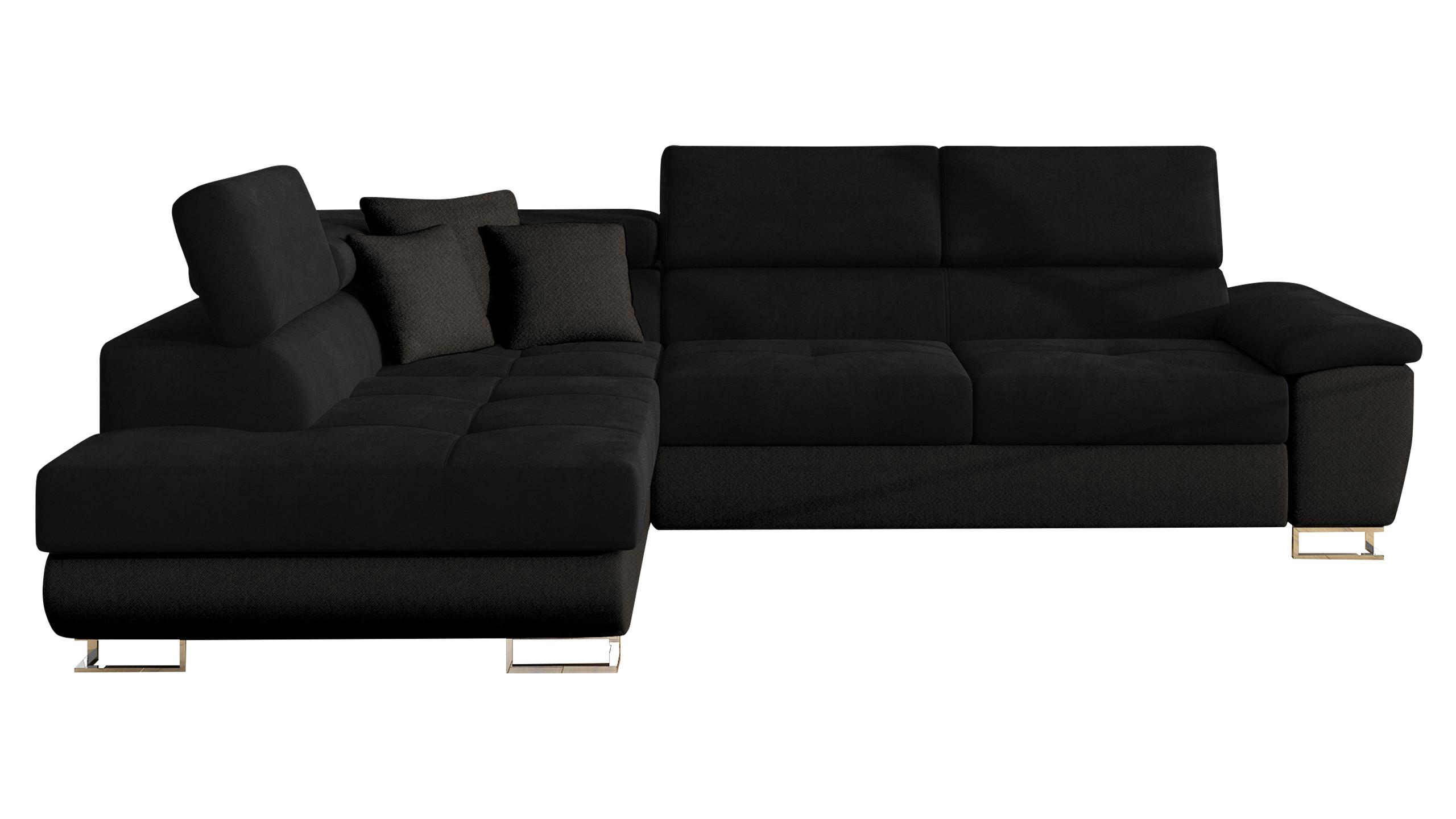ECKSOFA Cotere, Seite: Links - Schwarz, Holz/Textil (270/202cm) - MIRJAN24