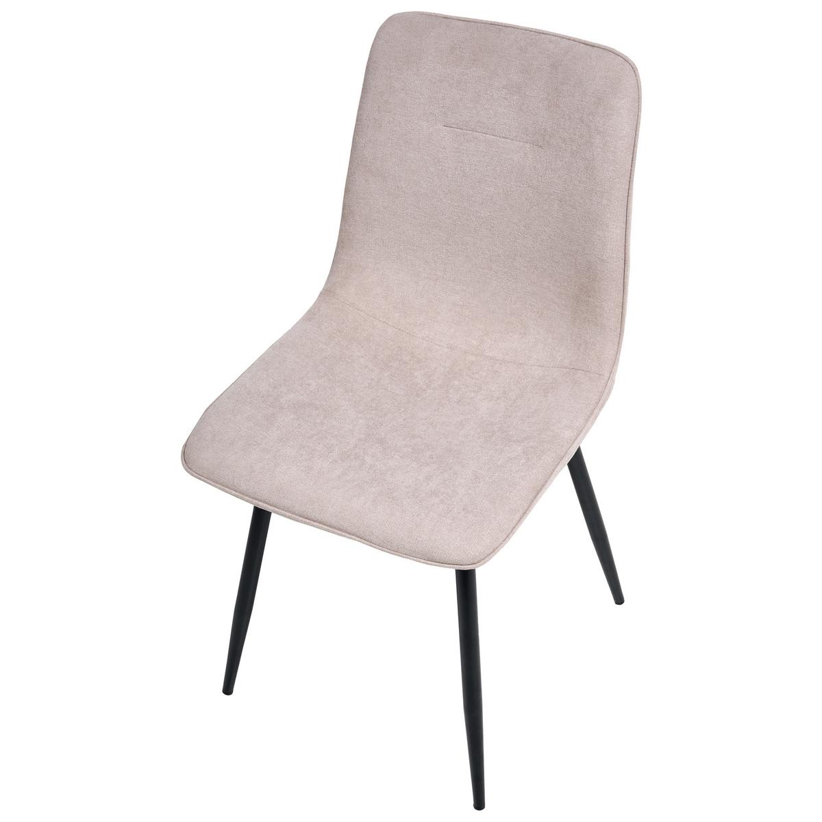 ESSZIMMERSTUHL 4er-Set Beige Tuscola - Creme/Schwarz, Textil (46/88/58cm) - Beliani