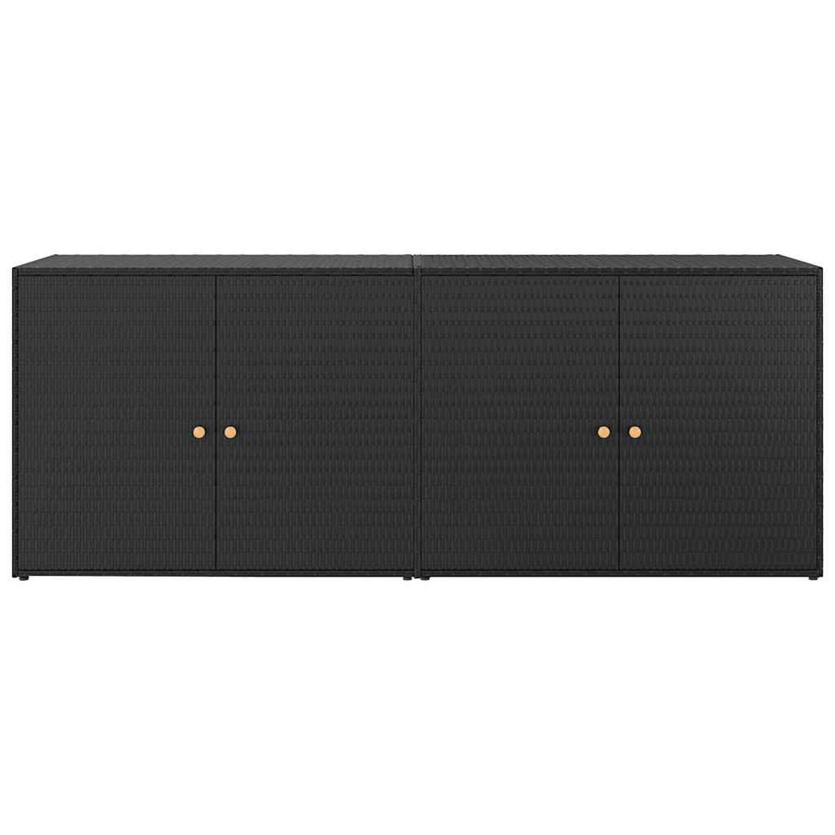 GARTENSCHRANK Hughes 80/55.5/198 cm - Schwarz, Holzwerkstoff (80/198/55.5cm) - Nettlife
