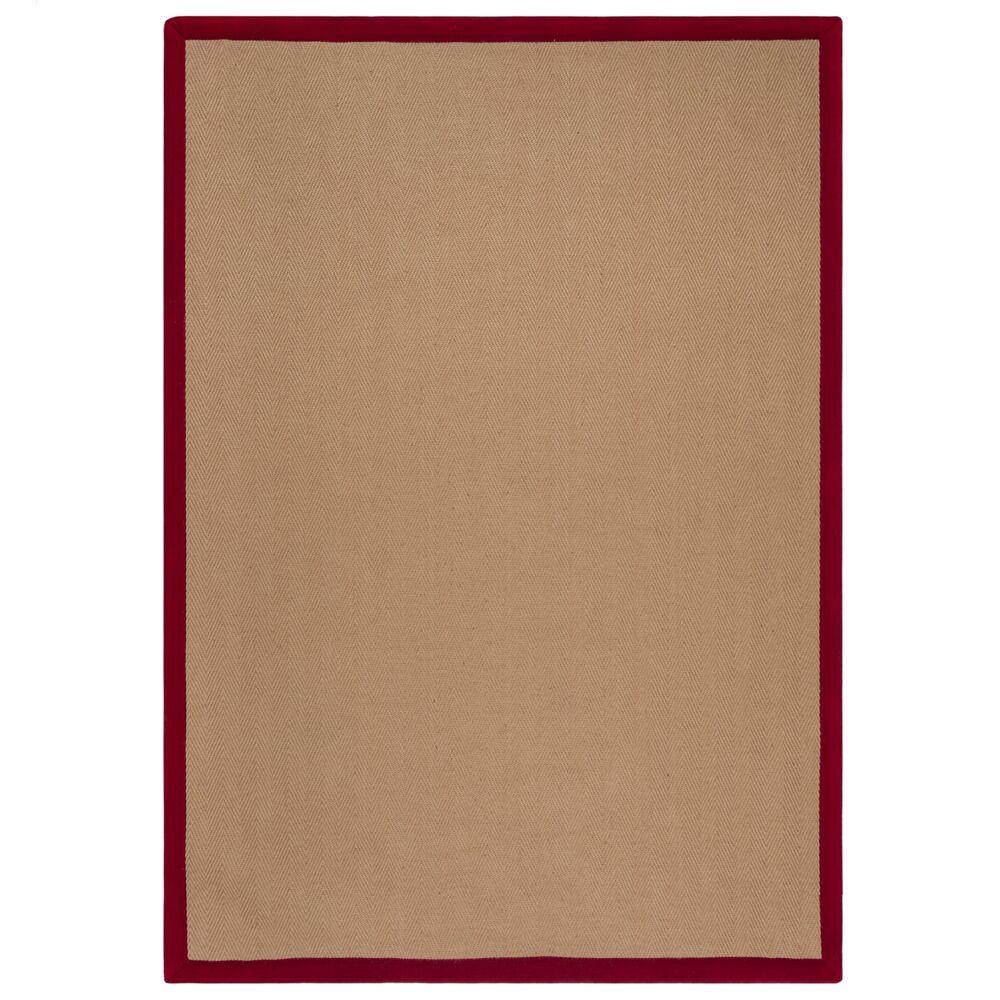 JUTETEPPICH TRENT, geometrisch, Rot, 200 x 290 cm - Rot/Naturfarben, Textil (200/290cm) - KADIMA DESIGN