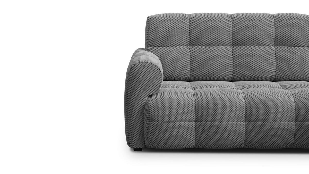 ECKSOFA MELLOW 3-Sitzer, grau - Schwarz/Grau, Holz/Textil (232/156cm) - Wozimo