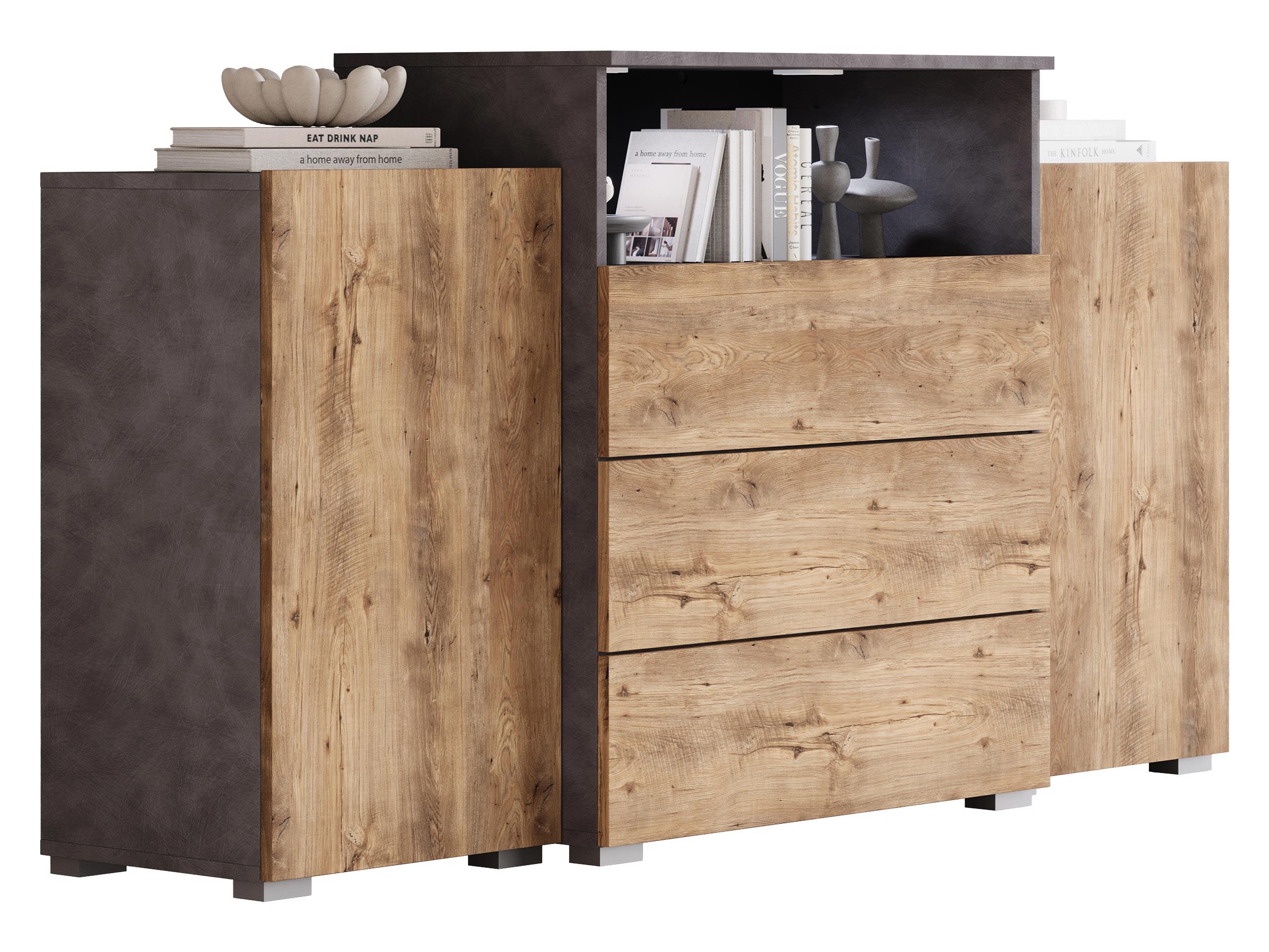 SIDEBOARD Urban III - Alufarben/Braun, Holzwerkstoff/Kunststoff (150/81/39cm) - MIRJAN24