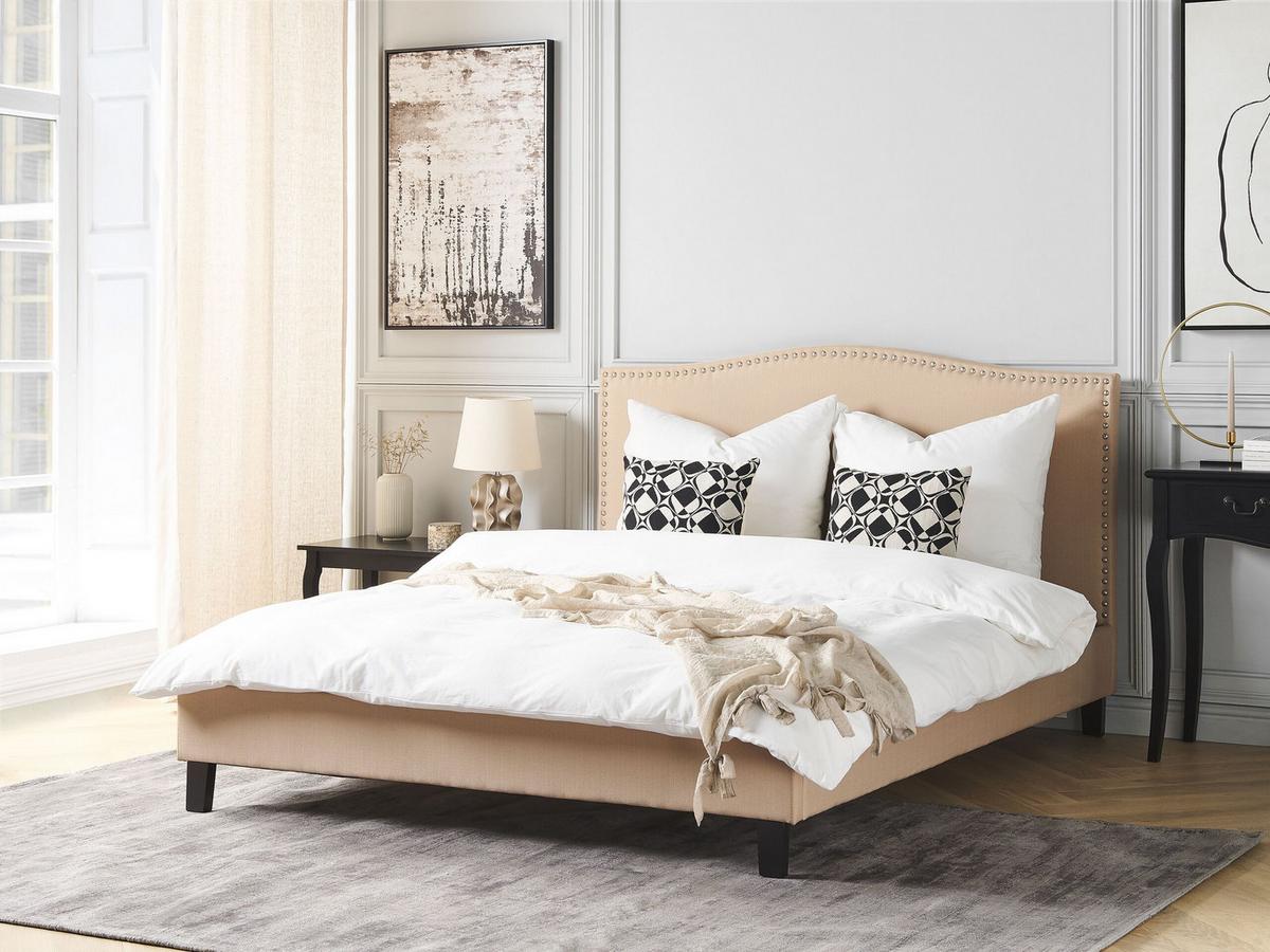 POLSTERBETT 160/200cm Beige Montpellier - Beige, Textil (160/200cm) - Beliani