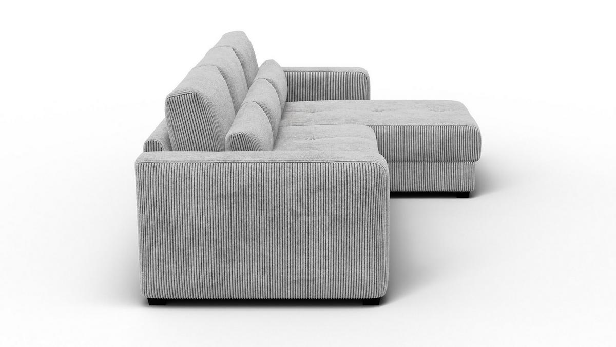 ECKSOFA OLI 4-Sitzer rechts, hellgrau - Hellgrau, Holz/Textil (295/172cm) - Wozimo