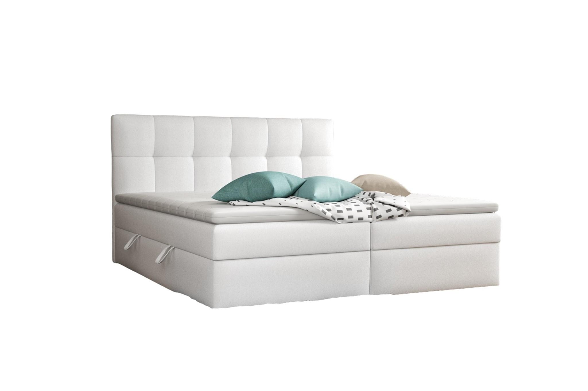 BOXBETT Arturo In Kunstleder Soft - Weiß, Holzwerkstoff/Textil (140/200cm) - Fun Möbel