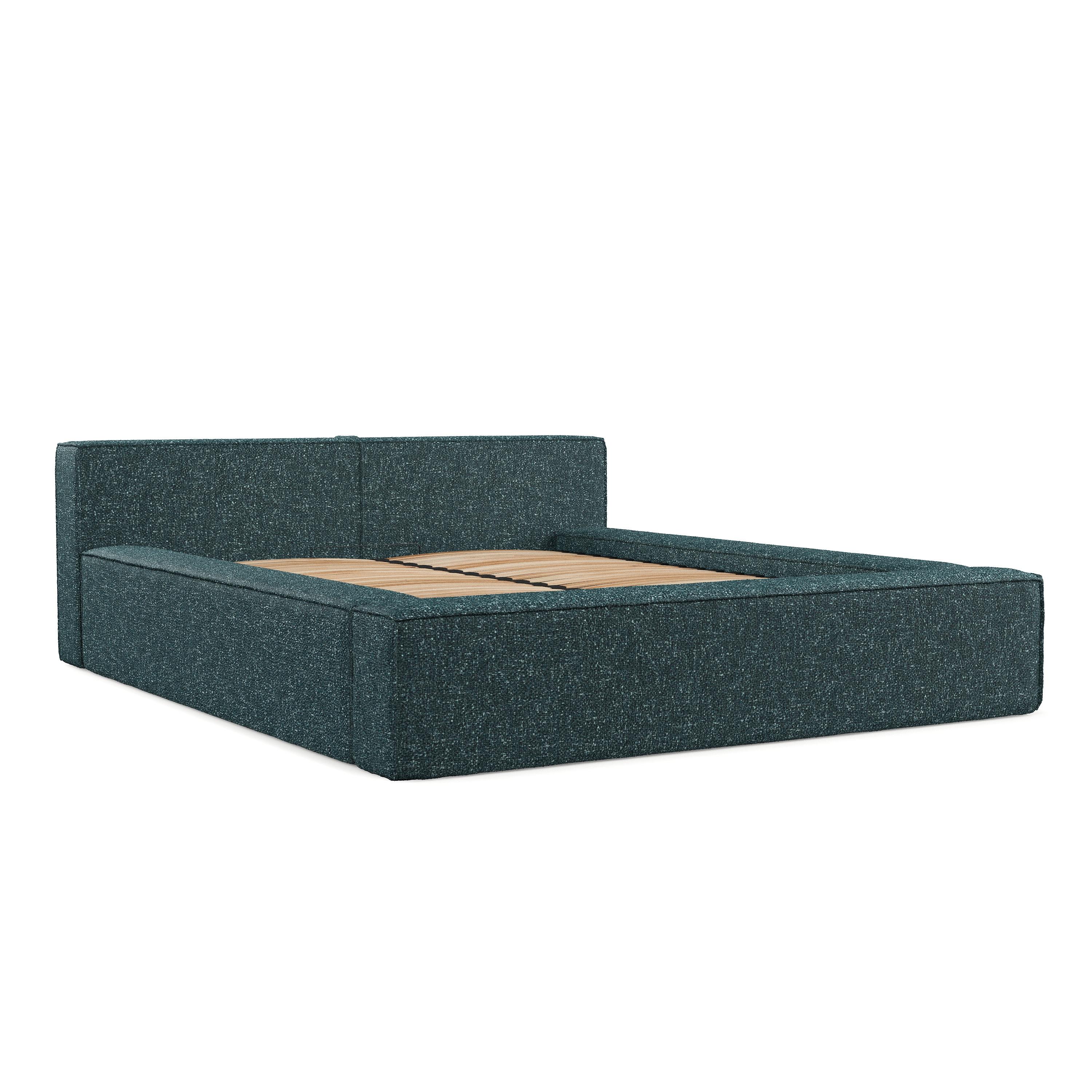 POLSTERBETT Casto mit Stauraum 140/200 cm Grün im Blur Stoff - Schwarz/Naturfarben, Holz/Holzwerkstoff (140/200cm) - AltaBeds