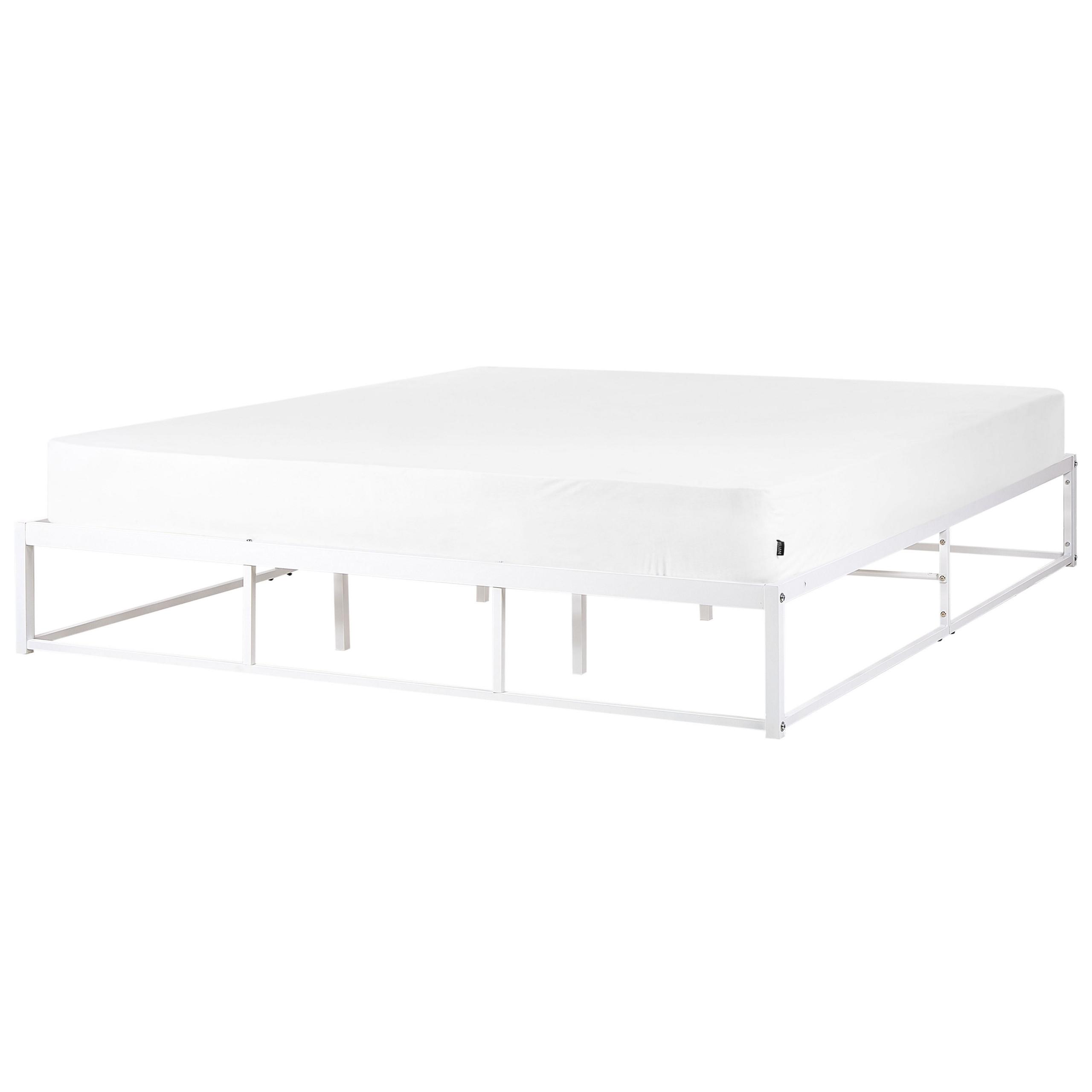 BETT mit Lattenrost 180x200 cm Weiß Viry - Weiß, Metall (180/200cm) - Beliani