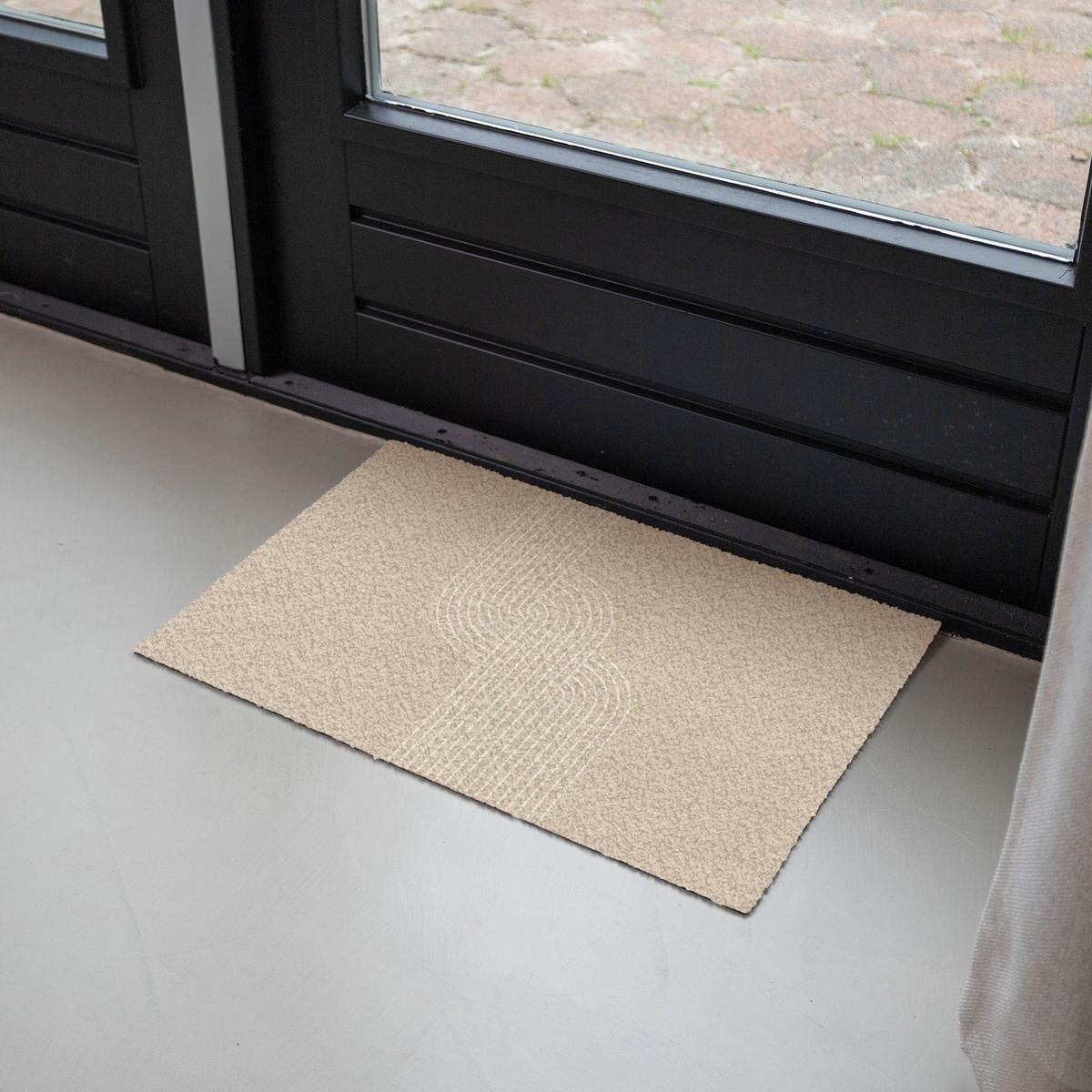 FUSSMATTE Parallele Linien - Leichte Textur - Beige Türmatte 60x40 cm - Beige, Kunststoff (60/0.4cm) - MuchoWow