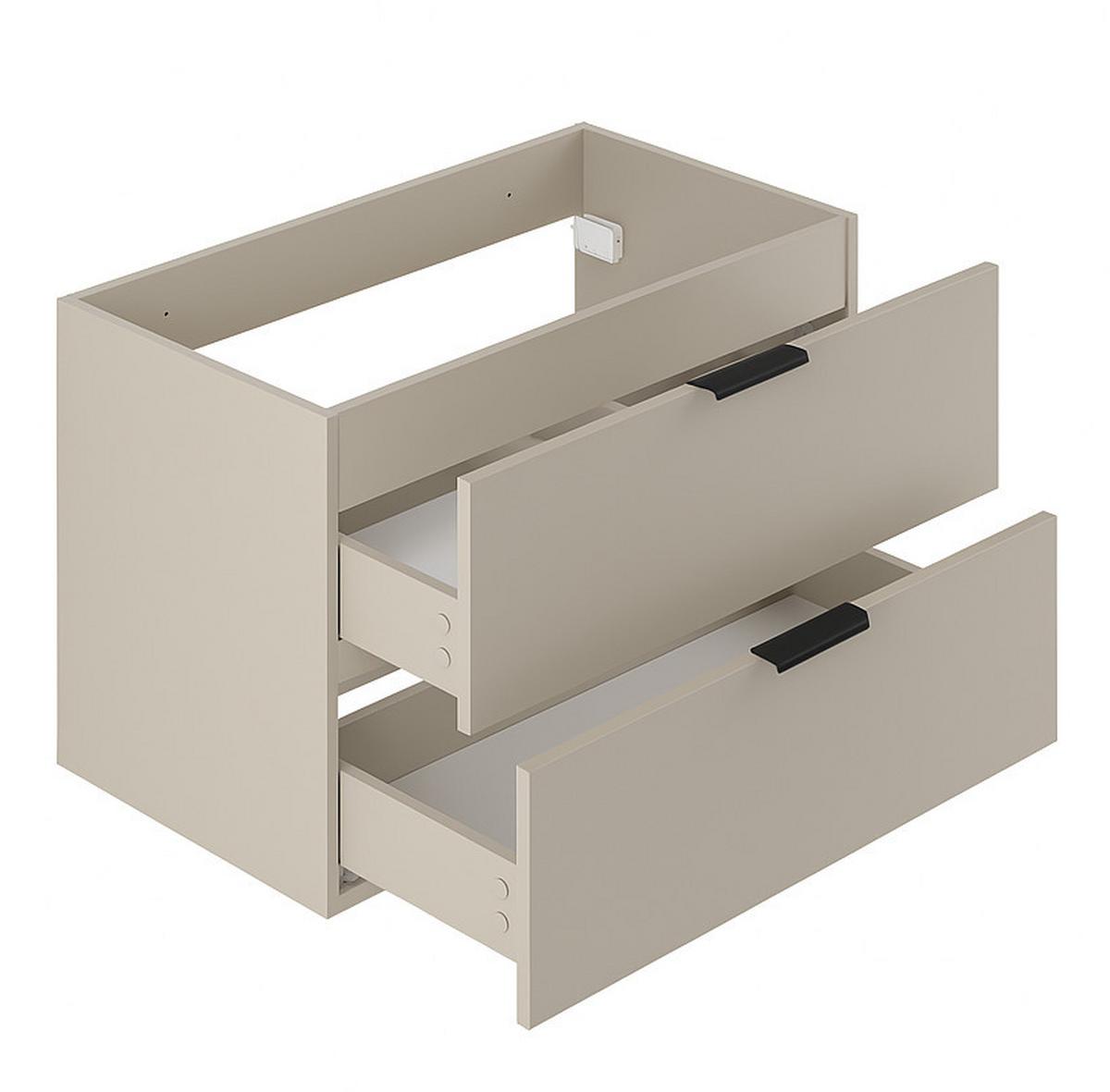 WASCHBECKENUNTERSCHRANK Pyra 2 Schubladen Cashmere - 80 x 46 x 52 cm - Kaschmir, Holz (80/46/52cm) - Badplaats