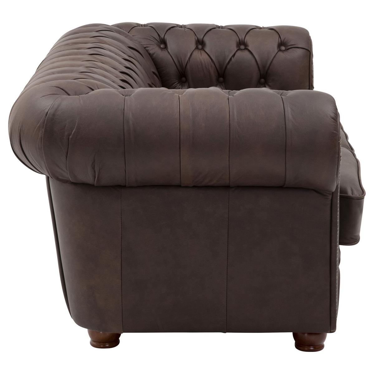 SOFA 2-Sitzer Kath Echtleder (Antikoptik) braun - Braun, Leder (174/74/98cm) - 58aufmkessel