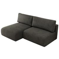 ECKSCHLAFSOFA VIVO L Dunkelgrau Velvet - links - Dunkelgrau/Schwarz, Kunststoff/Textil (223/150cm) - MKS