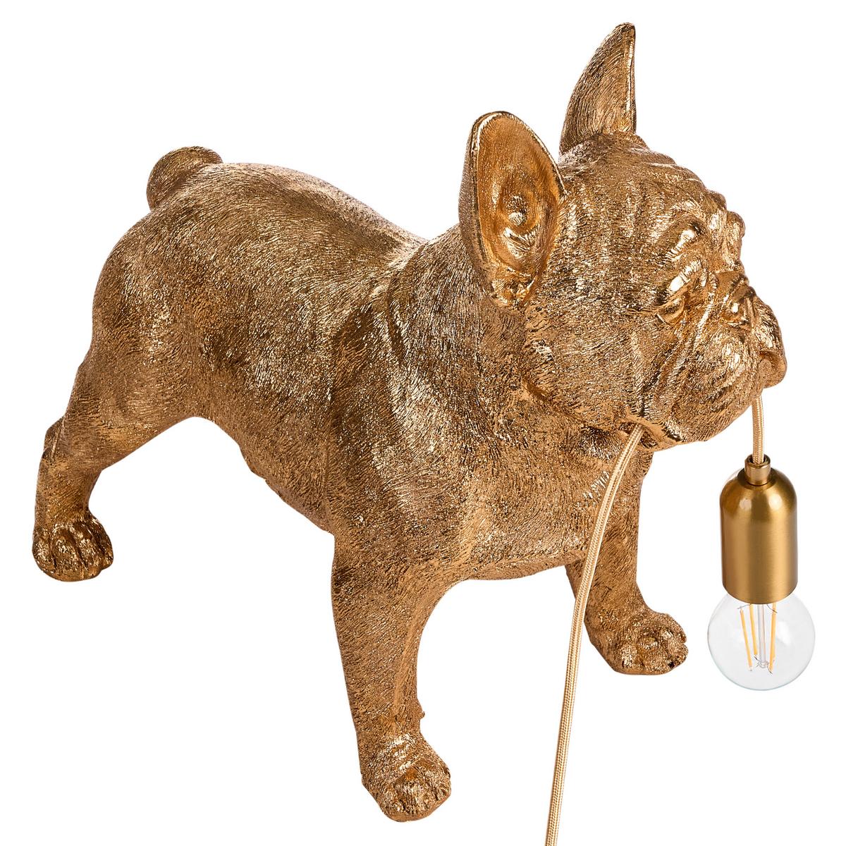 TISCHLAMPE Hund Gold Baxter - Messingfarben/Goldfarben, Kunststoff (47/24/43cm) - Beliani
