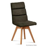 ESSZIMMERSTUHL drehbar (6er-Set) Doris 47x92x60 Eiche geölt/Khaki - Dunkelgrün/Eichefarben, Kunststoff (60/92/47cm) - 58aufmkessel