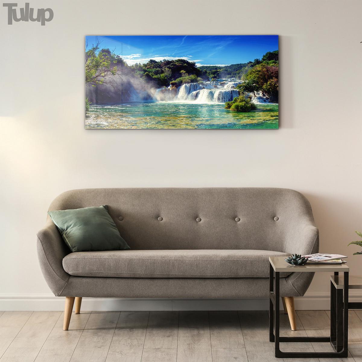GLASBILD 100x50 cm Panoramalandschaft - Schwarz, Glas (100/50cm) - TULUP