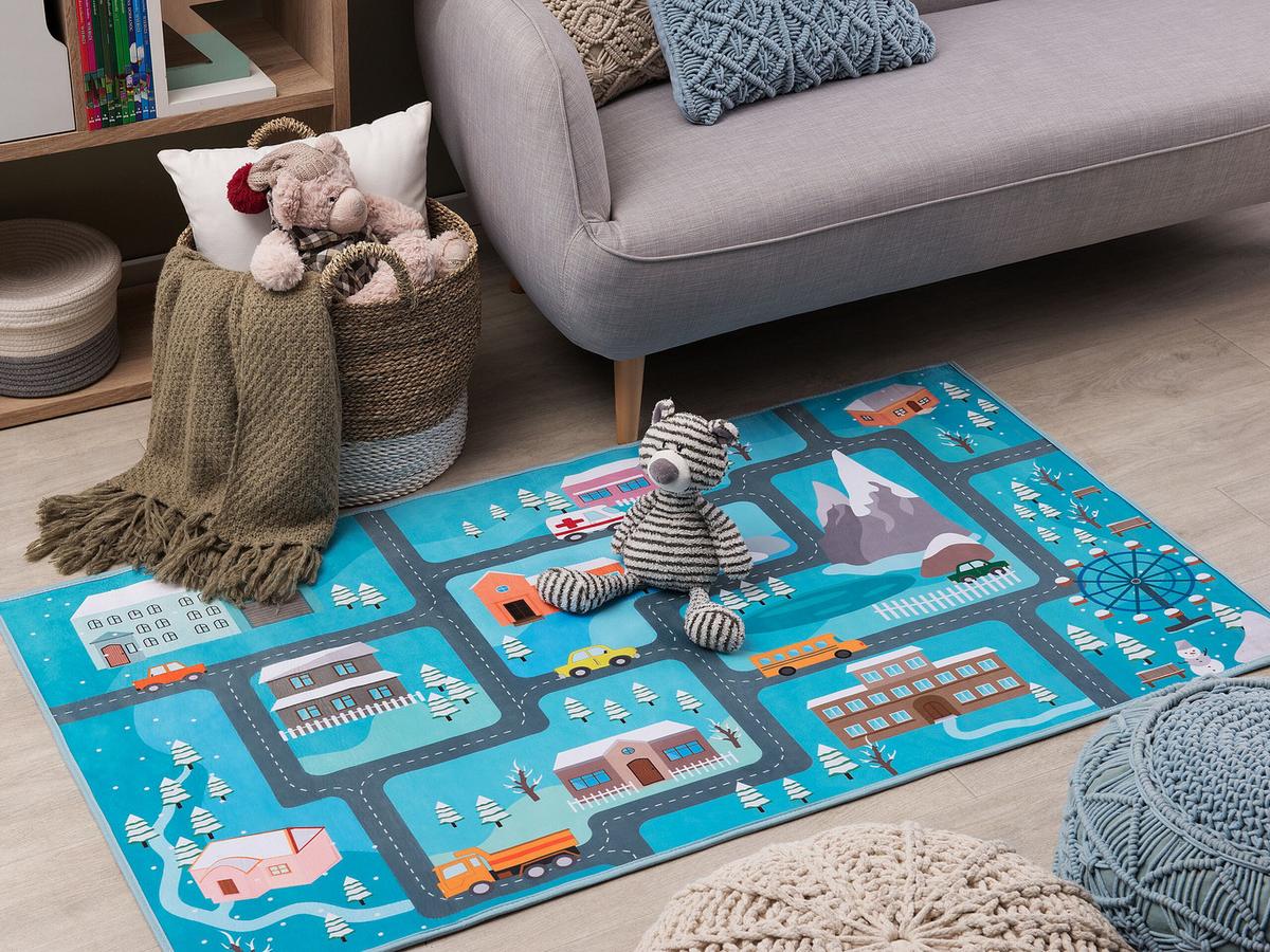 KINDERTEPPICH Kigi 150/80 cm - Blau, Kunststoff (80/150cm) - Beliani