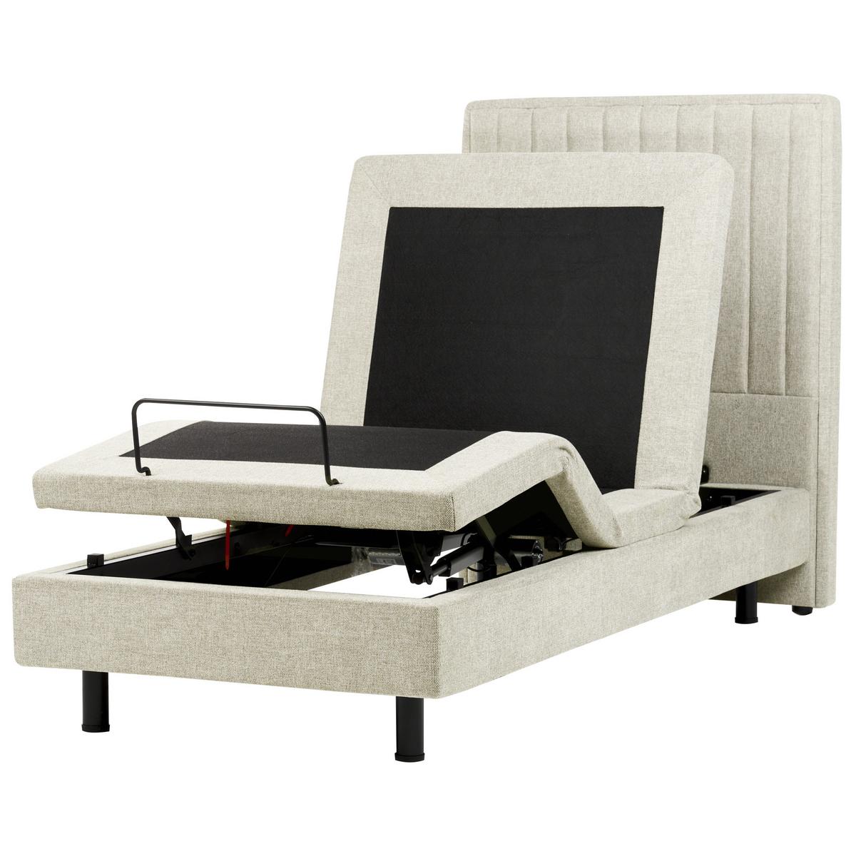 BETT verstellbar 90/200 cm Stoff Beige Castellan - Beige, Textil (90/200cm) - Beliani