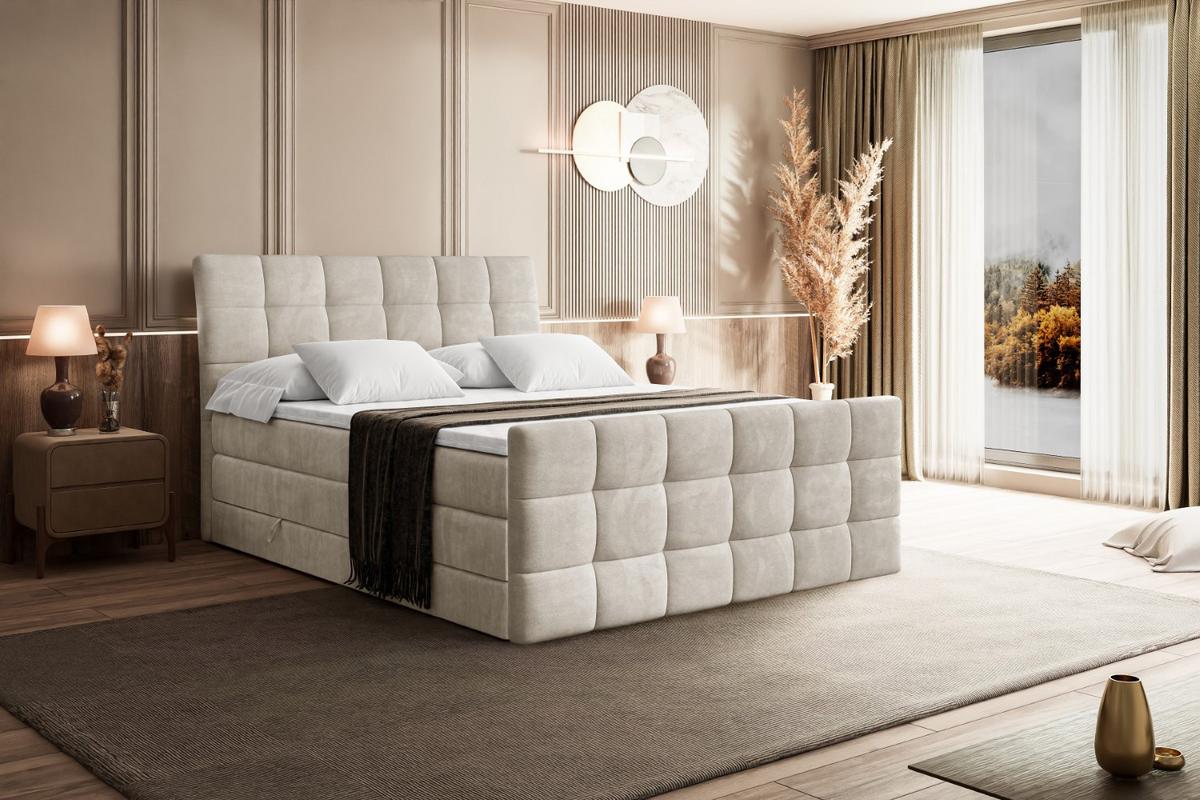 BOXSPRINGBETT BRUGO-Z KING - 180 x 200 - H3/H4 - Ecru - Ecru, Holzwerkstoff (180/200cm) - ALTDECOR