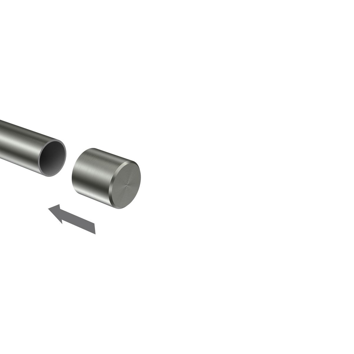 ENDSTÜCKE FÜR GARDINENSTANGEN 20 mm Ø, Santo Edelstahl-Optik, Packung 2 Stück - Edelstahlfarben, Metall (2.5/2.5/2.5cm) - INTERDECO