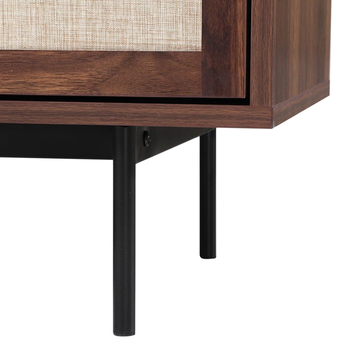 SIDEBOARD im Nussbaumdekor, 2 Türen, 3 Schubladen mit Fronten aus Stoff 140/39,5/79 cm - Nussbaumfarben, Holzwerkstoff (39.5/79/47.5cm) - Calicosy