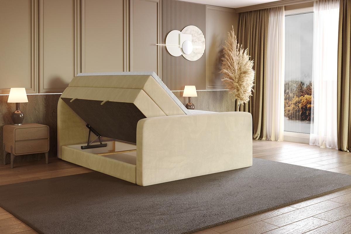 BOXSPRINGBETT mit Matratze und Lattenrost - NOX-Z KING-140x200 - Beige Monolith - Beige, Holzwerkstoff (140/200cm) - ALTDECOR