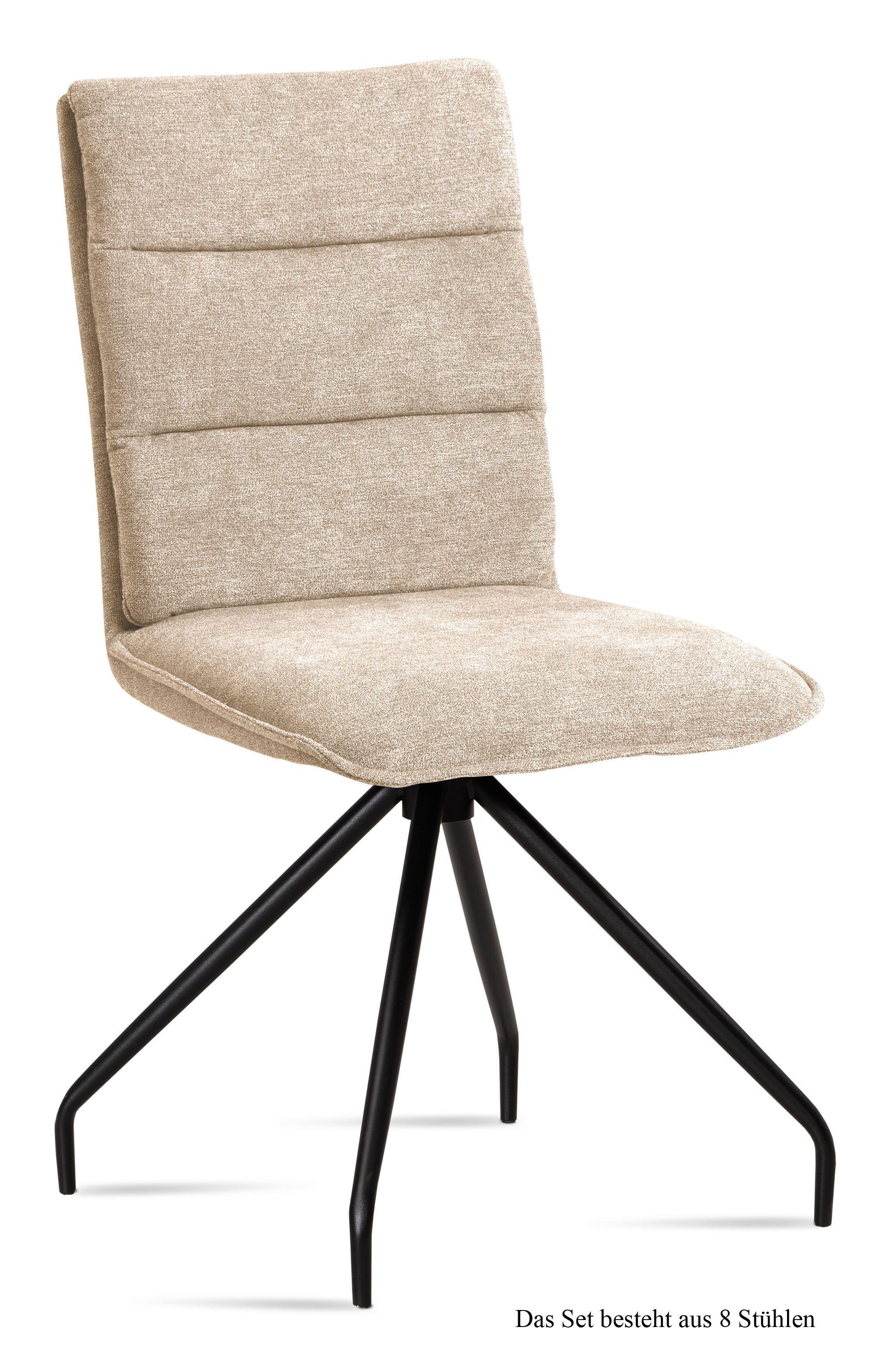 ESSZIMMERSTUHL (8er-Set) Dianna 47x92x60 Schwarz/Natur - Schwarz/Naturfarben, Kunststoff (60/92/47cm) - 58aufmkessel