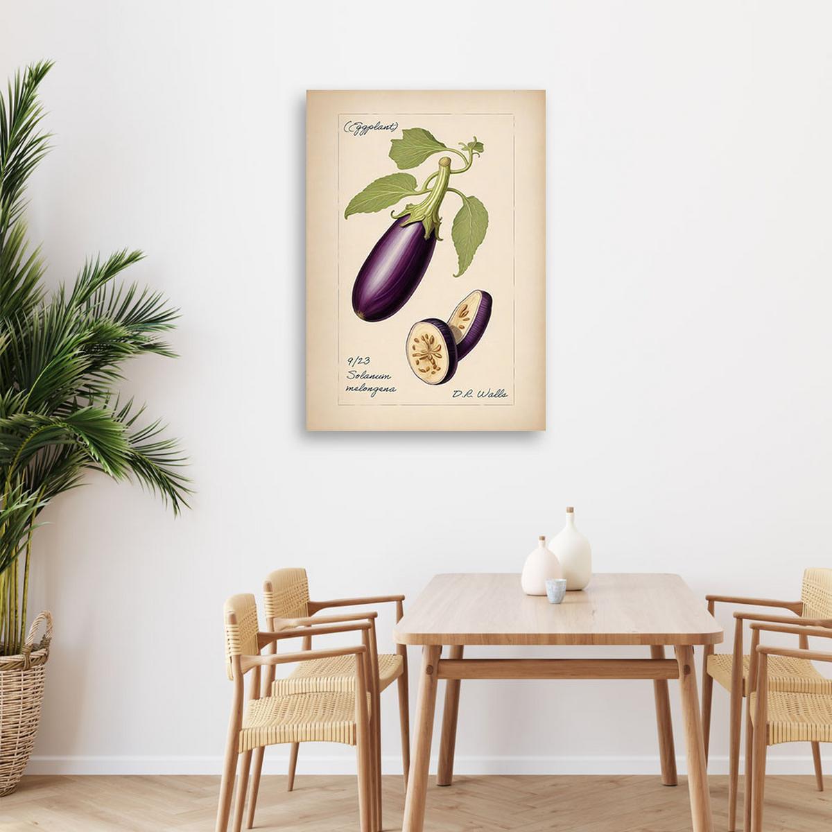 WANDBILD weinlese gemüse aubergine - Beige, Textil (40/60cm) - Feeby