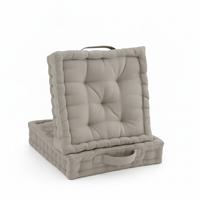 STUHLKISSEN Mila 50x50x10cm Taupe (2tlg) - Taupe, Textil (50/50/10cm) - Beautissu 