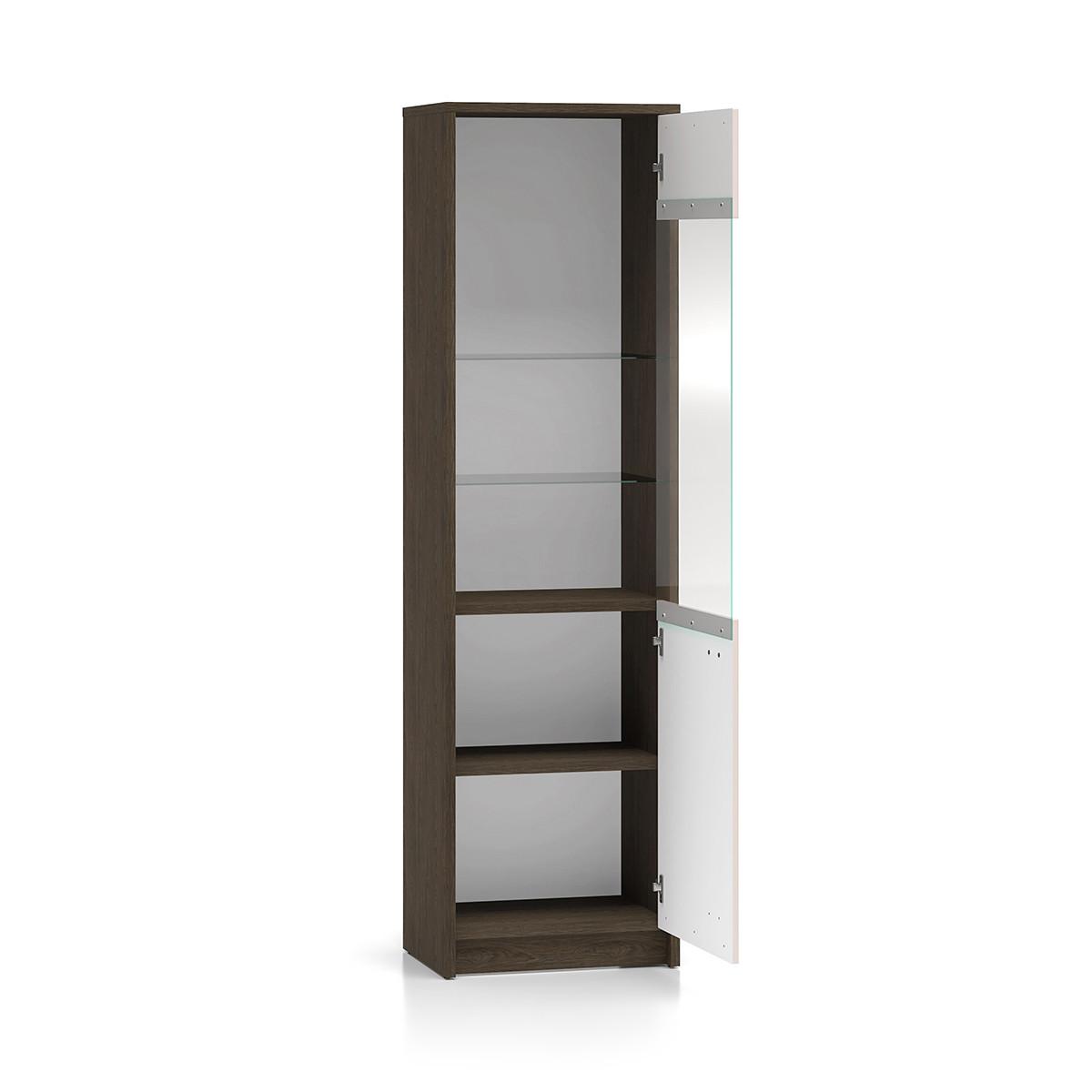 VITRINE Kaius Kaschmir und Dunkles Holz - Beige, Holzwerkstoff (54.6/194.7/40cm) - Petits-meubles