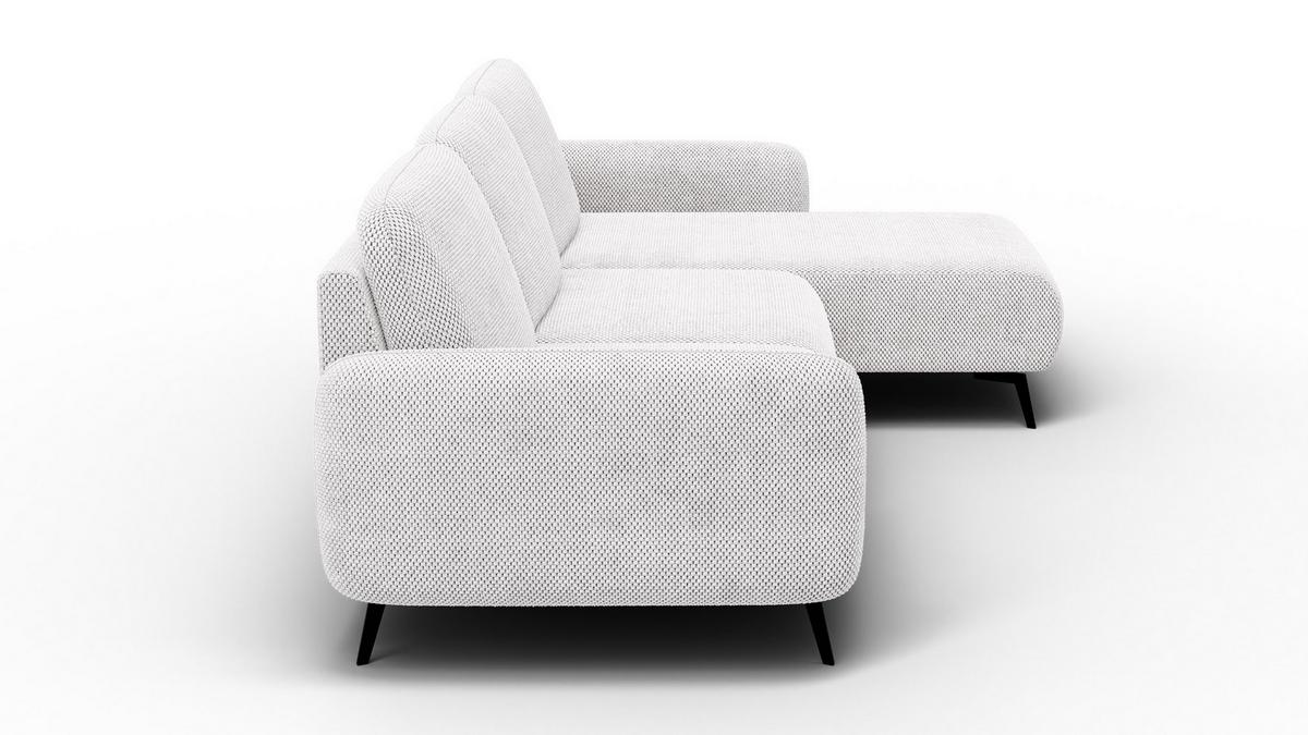 ECKSOFA FEBE 4-Sitzer rechts, creme - Creme/Schwarz, Holz/Textil (264/157cm) - Wozimo