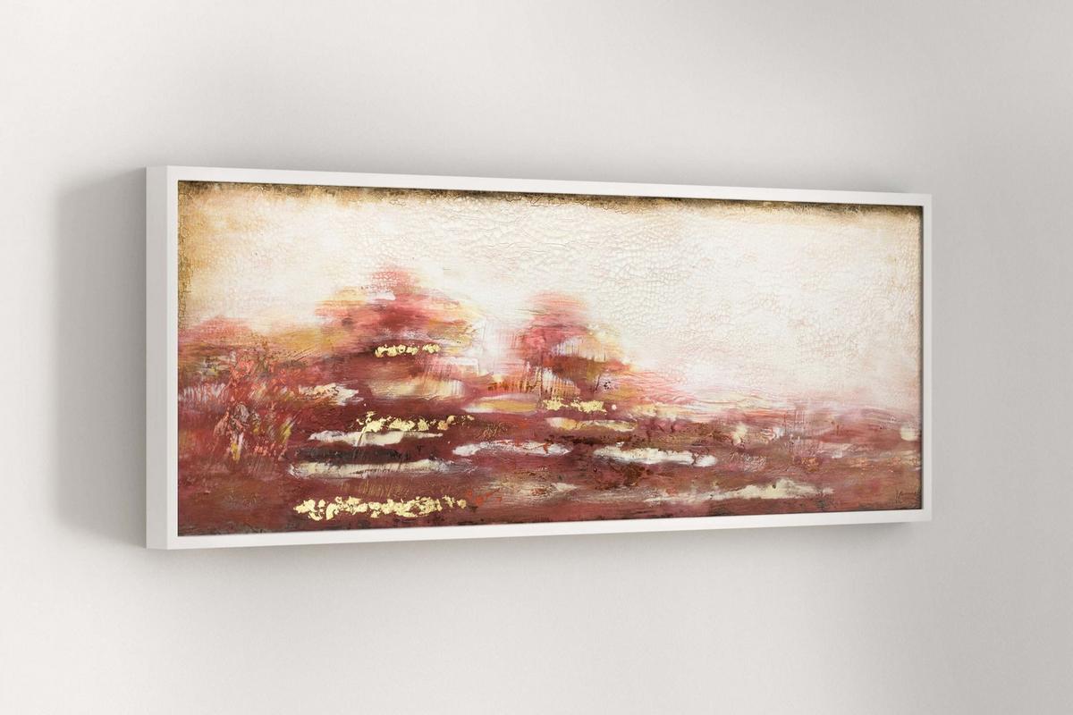 ACRYLBILD HANDGEMALT 150/50 cm - Rot, Holz/Textil (150/50cm) - KUNSTLOFT