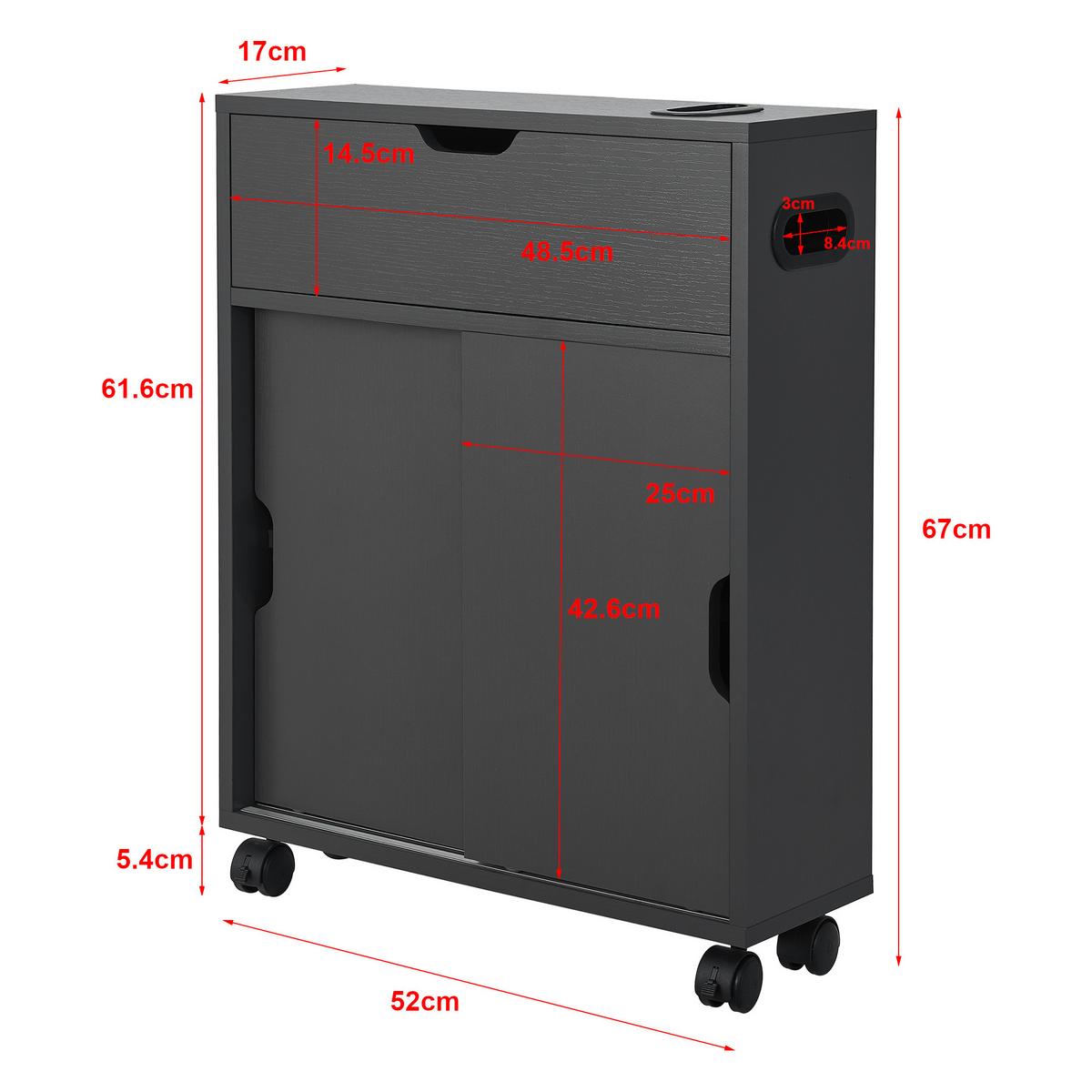 SEITENSCHRANK Kempele - Dunkelgrau, Holzwerkstoff (52/67/17cm) - [en.casa]