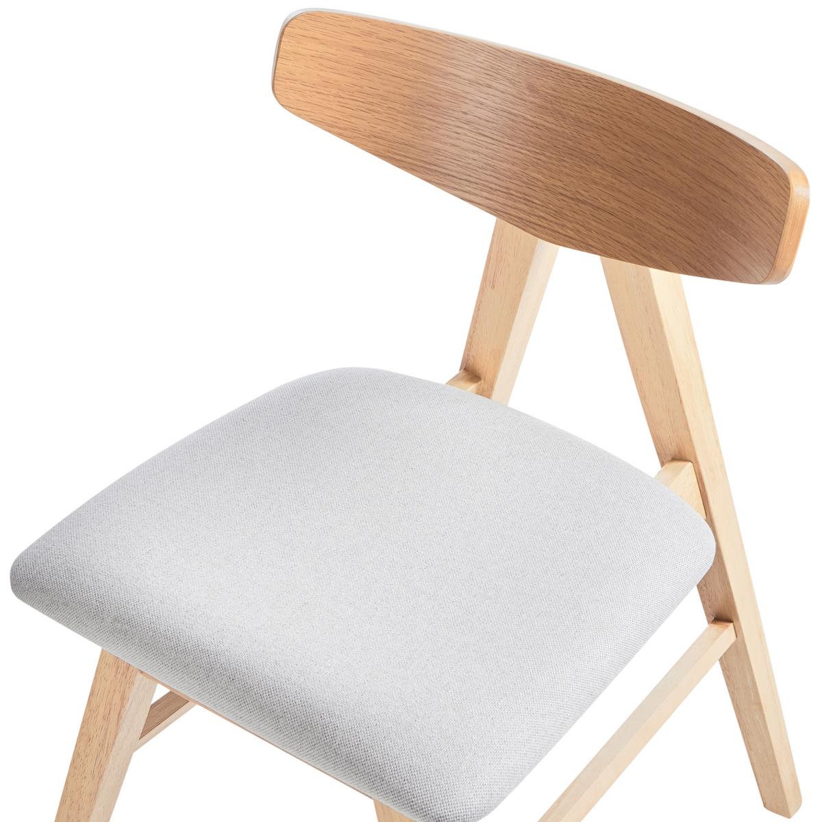 ESSZIMMERSTUHL 2er-Set Hellgrau Lacota - Hellgrau/Braun, Holz (50/77/58cm) - Beliani