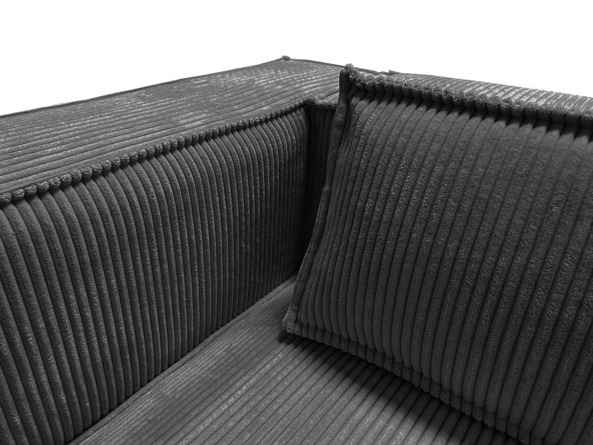 WOHNLANDSCHAFT Nova Grau Cord - Schwarz/Grau, Holz/Kunststoff (327/64/176cm) - S-Style Möbel