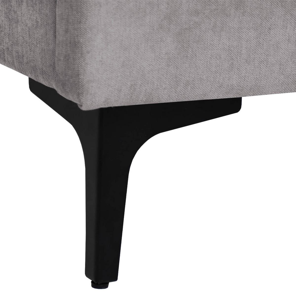 POLSTERBETT Sombra, Doppelbett 160x200 cm mit Schaumstoffmatratze 10 cm, Chenille-Stoff, Grau - Grau, Metall (160/200cm) - Beautysofa