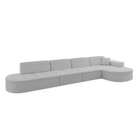 ECKSOFA Ottomane Rechts TARO-L3 - 413x171x79,5 cm Hellgrau - Hellgrau, Holzwerkstoff/Textil (413/171cm) - ALTDECOR