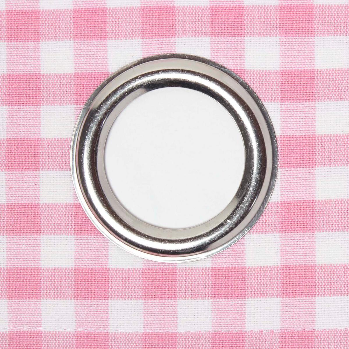 ÖSENVORHANG Vichy-Karo blickdicht 2er-Set, 137/228 cm - Rosa, Textil (137/228cm) - Homescapes