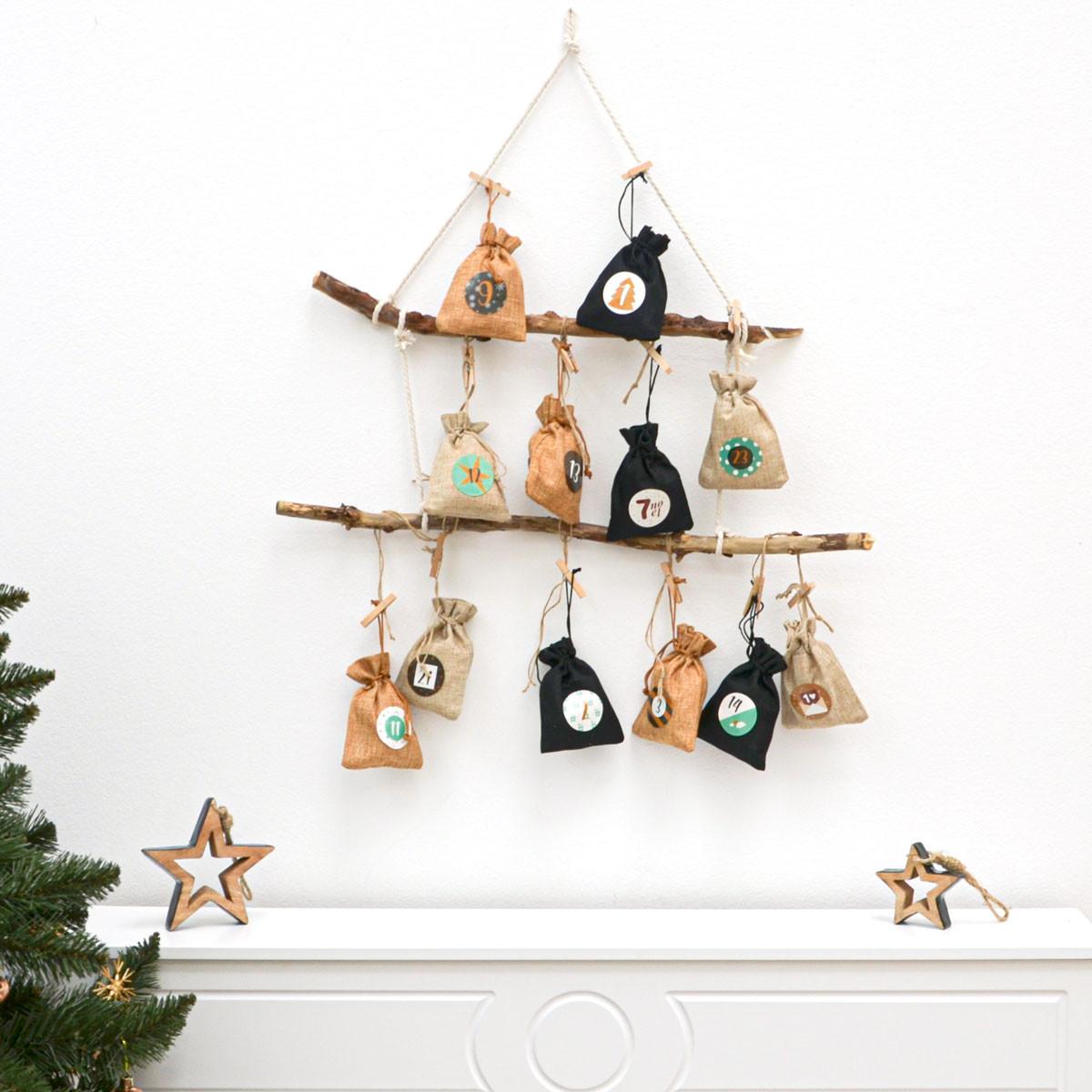 ADVENTSKALENDER zum Selbstbefüllen, 24 Geschenk-Säckchen Braun - Braun, Kunststoff (9.5/3/13cm) - Dunedesign
