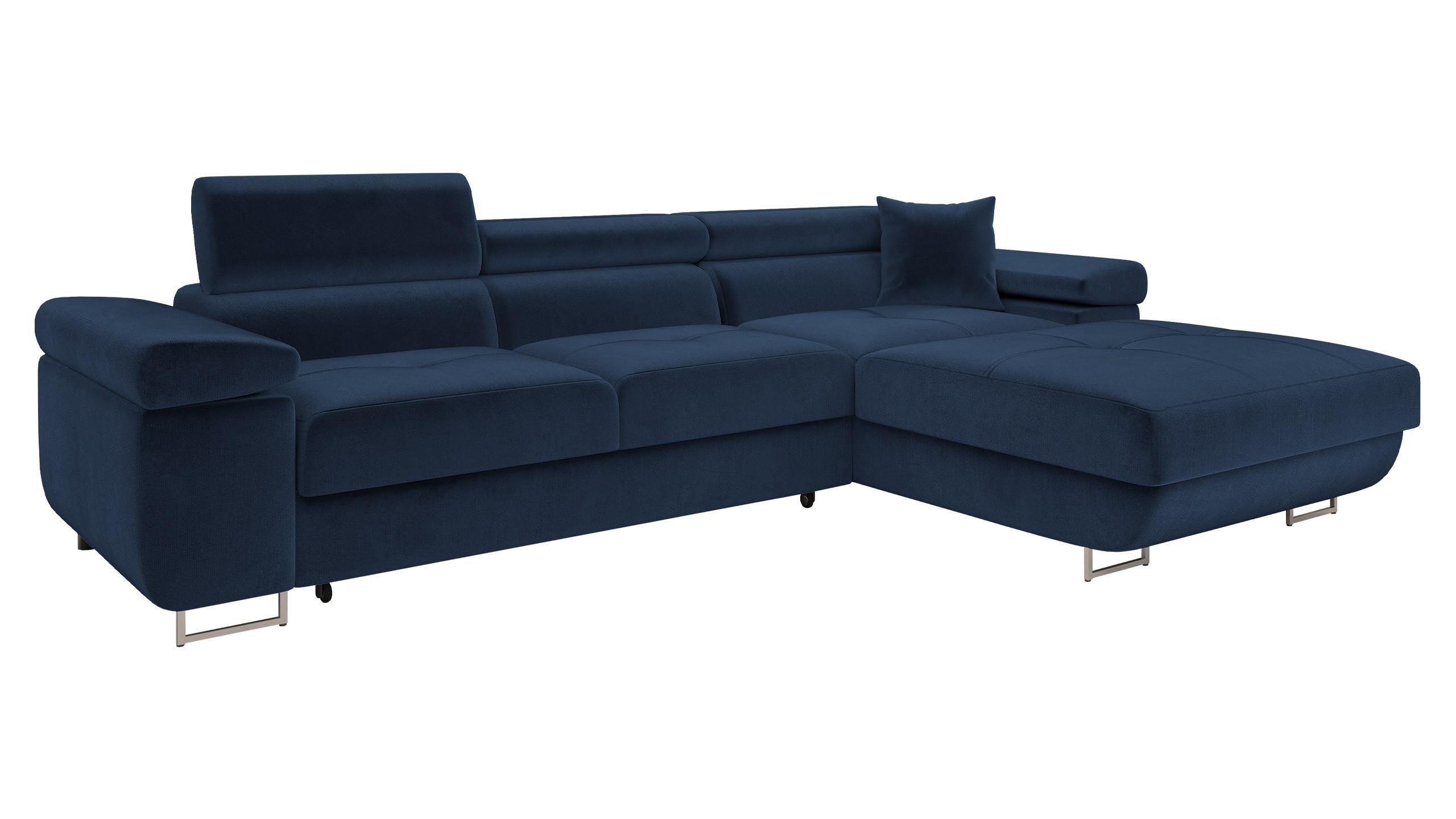 ECKSOFA Torezio Mini, Seite: Rechts - Blau, Holz/Textil (280/170cm) - MIRJAN24