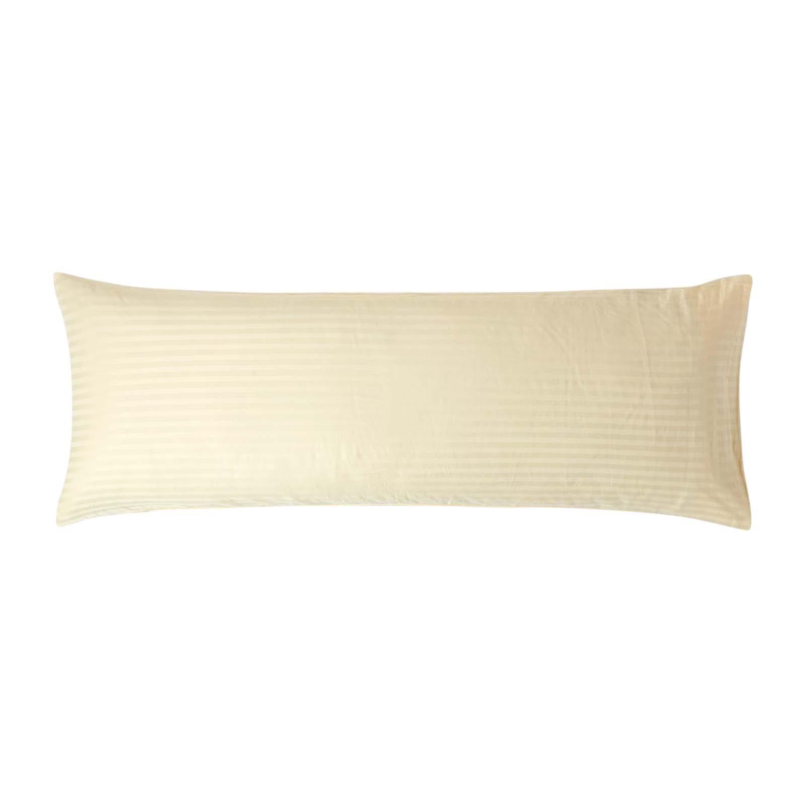SEITENSCHLÄFERKISSENBEZUG Damast-Streifen, 48/136 cm - Creme, Textil (50/140cm) - Homescapes