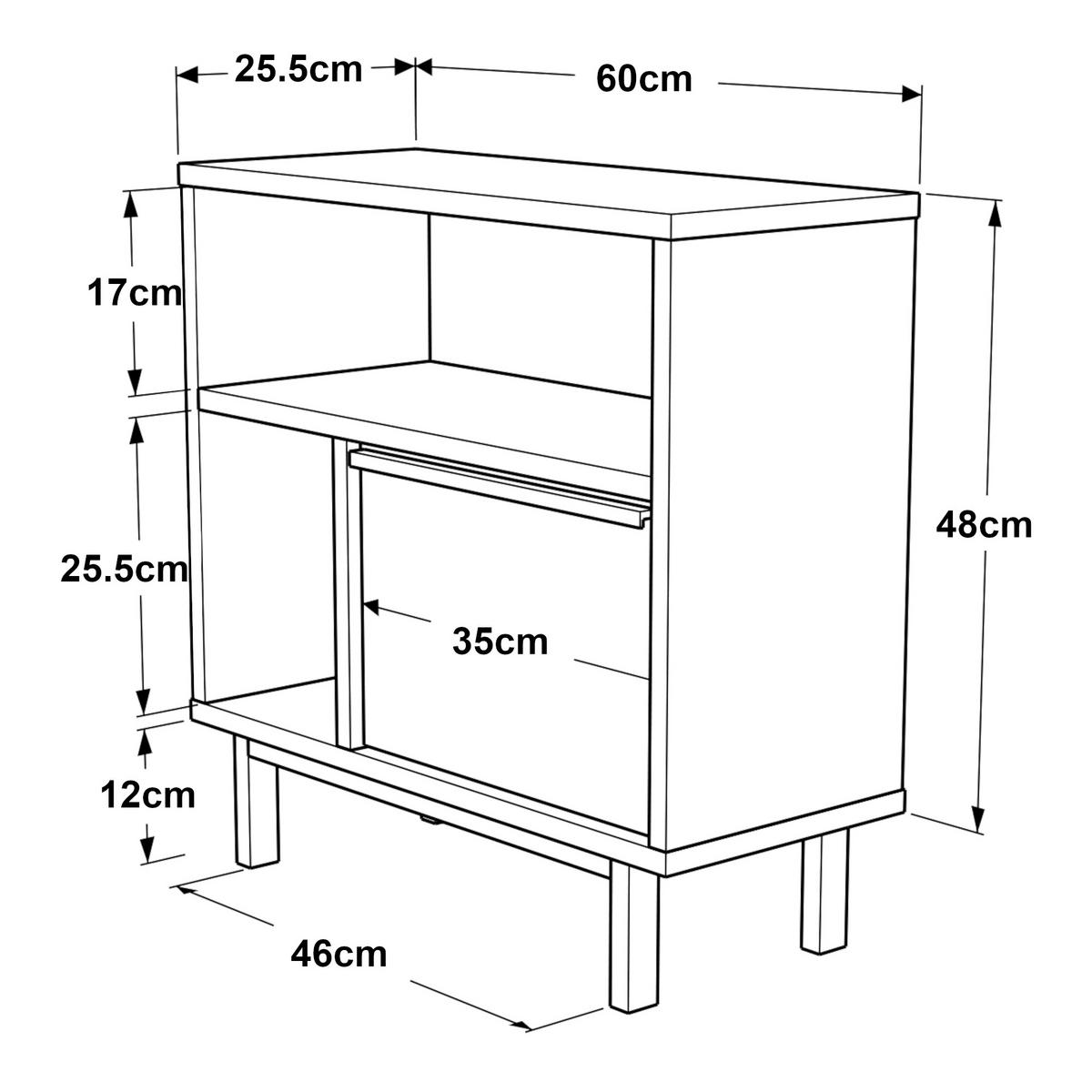 BEISTELLTISCH Vesanto - Schwarz/Weiß, Holzwerkstoff/Metall (25.5/60/60cm) - [en.casa]