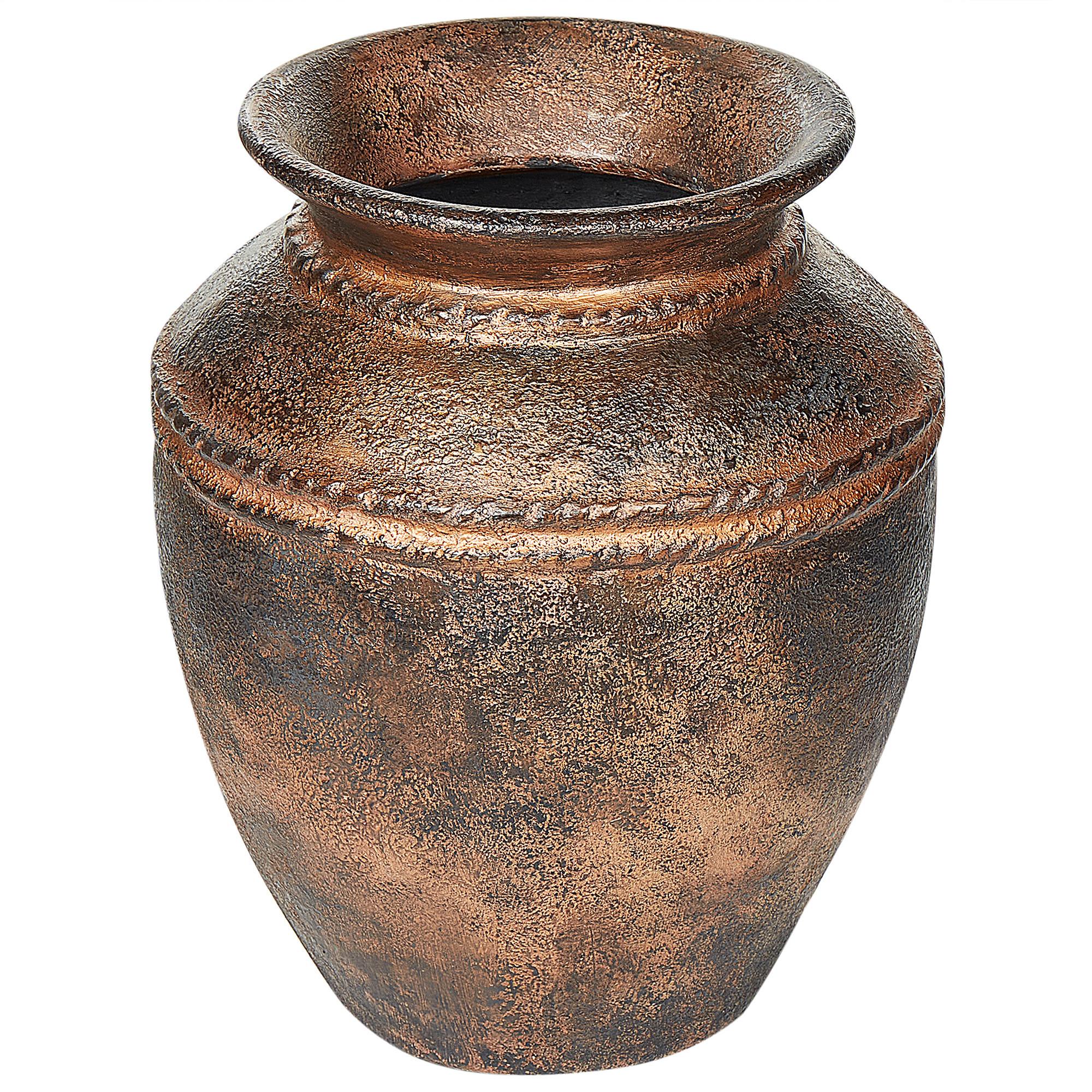 DEKOVASE Terrakotta kupfer Puchong - Kupferfarben, Stein (40cm) - Beliani