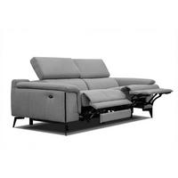 RELAXSOFA MATERA 3-Sitzer mit 2 Relaxfunktionen, grau - Schwarz/Grau, Holzwerkstoff/Textil (212/82/103cm) - Wozimo