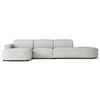 ECKSOFA Sallmo L-Form, 3-Sitzer, links 358 cm - Hellgrau/Schwarz, Kunststoff/Textil (358/166cm) - Selsey