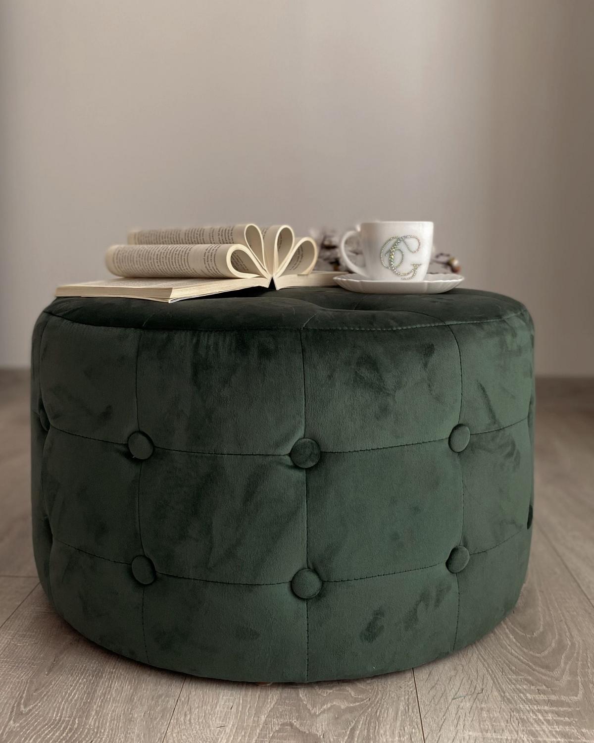 POUF Tampa 55/55/30 cm - Grün, Textil (55/30/55cm) - Beliani