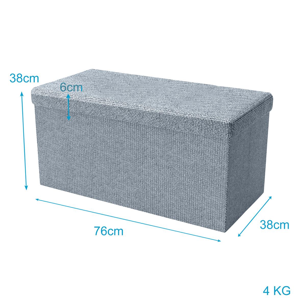SITZBANK Faltbar in Leinen Optik 78/38/38 cm (Grau) - Grau, Textil (78/38/38cm) - Intirilife