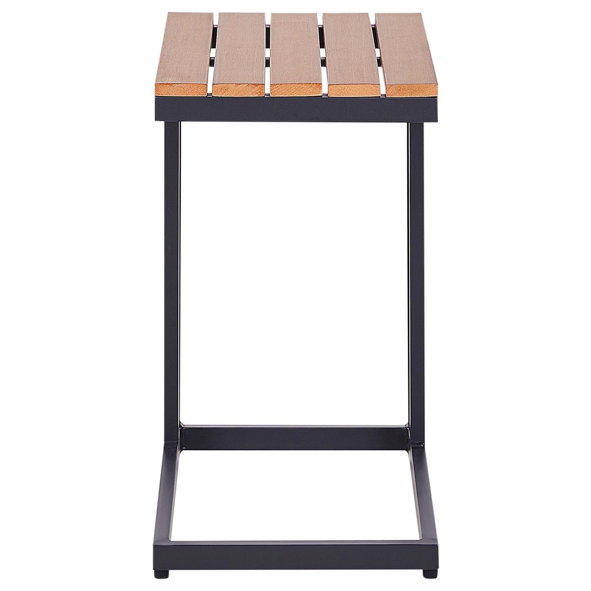BEISTELLTISCH Heller Holzfarbton Messina - Hellbraun/Schwarz, Kunststoff (60/35/59cm) - Beliani