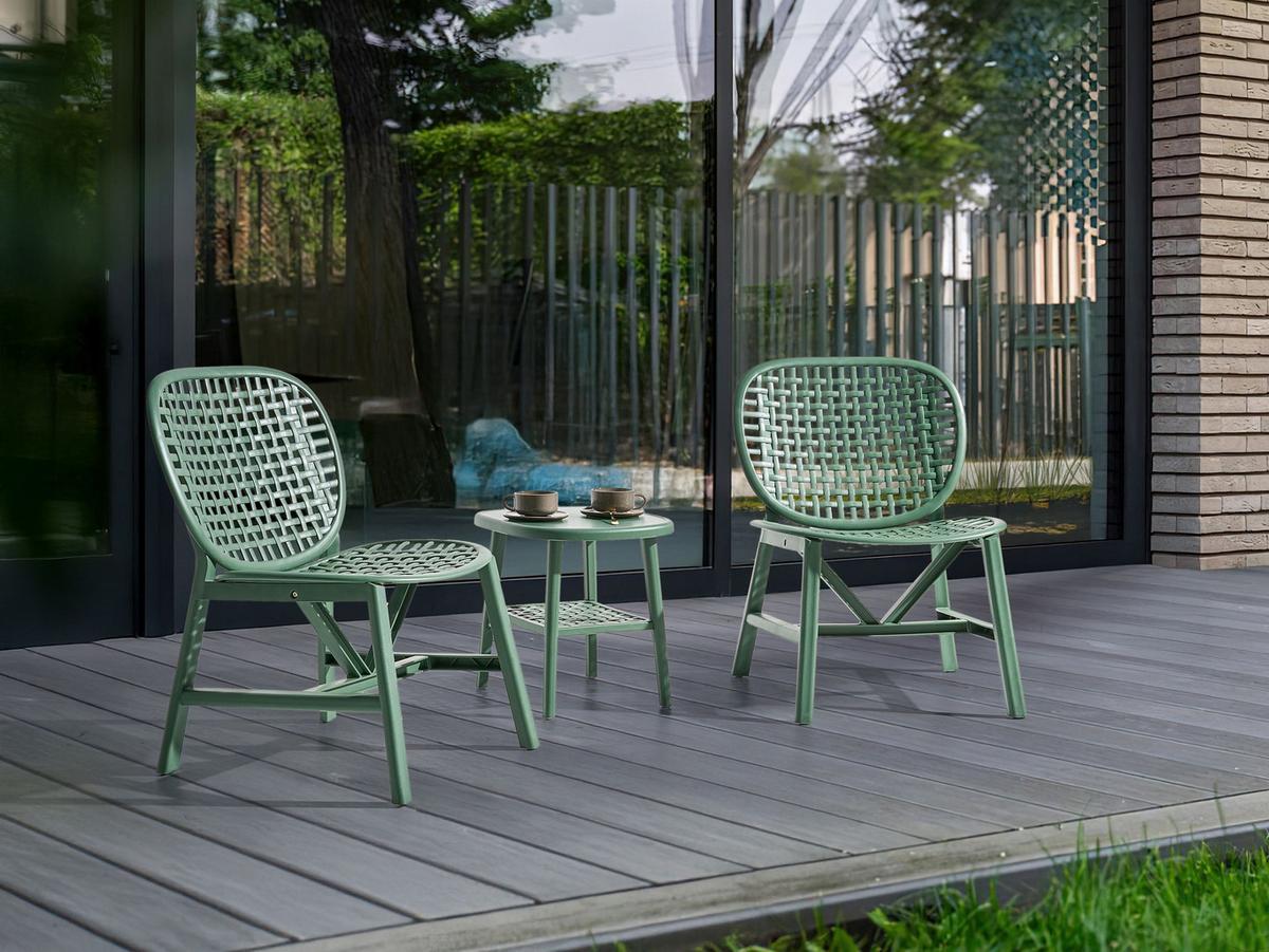 BISTRO-SET Grün Sicelle - Grün, Kunststoff - Beliani
