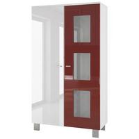 VITRINE Denjo Tür in Bordeaux Hochglanz - Bordeaux, Holzwerkstoff (71/129/35cm) - Vladon