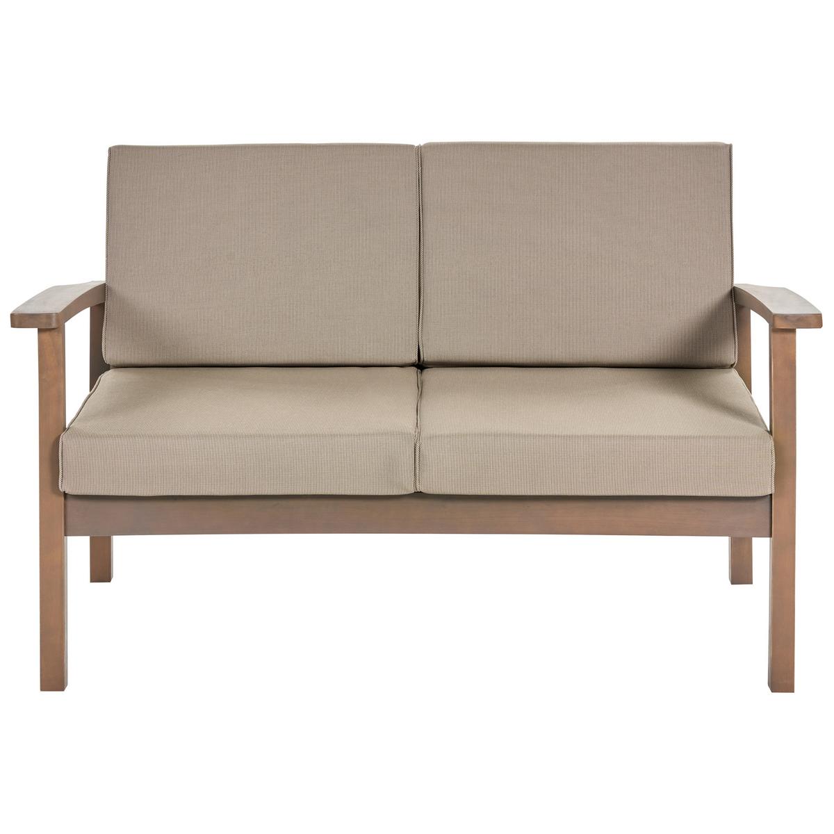 4-SITZER LOUNGE SET zertifiziertes Holz dunkelbraun Manila - Taupe/Dunkelbraun, Holz - Beliani